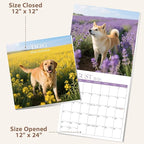 2026 Calendar, 2026 Wall Calendar, Monthly Calendars 12 Month Pet Dog 12" x 24" Opened, Thick Glossy Paper for Organizing Planning, Ideal for Home Office