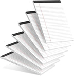 AILZFEI 6pcs Small Note Pad 5x8 College Ruled Legal Pads Paper Notepads 6 Pack Study Back Writing Pads 5 x 8 Legal Pads Perforated Narrow Ruled Pads of Paper White