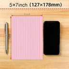 JINMIKEJI Pink Ruled Index Cards 5x7 Inch - 50 Pack Study Flash Cards for School, Office & Home, Durable Note Cards with Lines