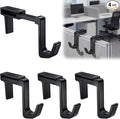 Otoolling 4 Pcs Adjustable Cubicle Hooks for 1.8-3.5 in Panels and Walls Adjustable Plastic Cubicle Coat Hooks Sturdy Hook for Large Laptop Work Bags Cases and Coats (Black)