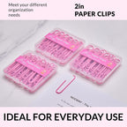 NEEWAY Colorful Large Paper Clips, 2 Inch Jumbo Paper Clips, 150 Count, 3 Pack of 50 (Rose Pink)