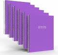 Custom Spiral Notebook Journals with a Purple Colored Cover - 6 Pack of 8.5" x 11" – College Ruled, Hard Cover, 50 Sheets Per Book – For Journaling, Office, School Supplies, etc.