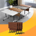 Conference Table Flip Top Mobile Conference Room Tables,Folding Conference Table with Wheels,Large Meeting Training Seminar Table Saving Space for Office Classroom(4D,70.8'')