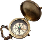 US HANDICRAFTS Brass Compass with Wooden Case | Engraved Compass from Mom to Son | Graduation Gift, Birthday, Inspirational Travel Keepsake
