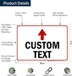 Custom Arrow,Custom Directional Sign, Up Arrow,7x10 Inches, Rust Free .040 Aluminum, Fade Resistant, Made in USA by My Sign Center
