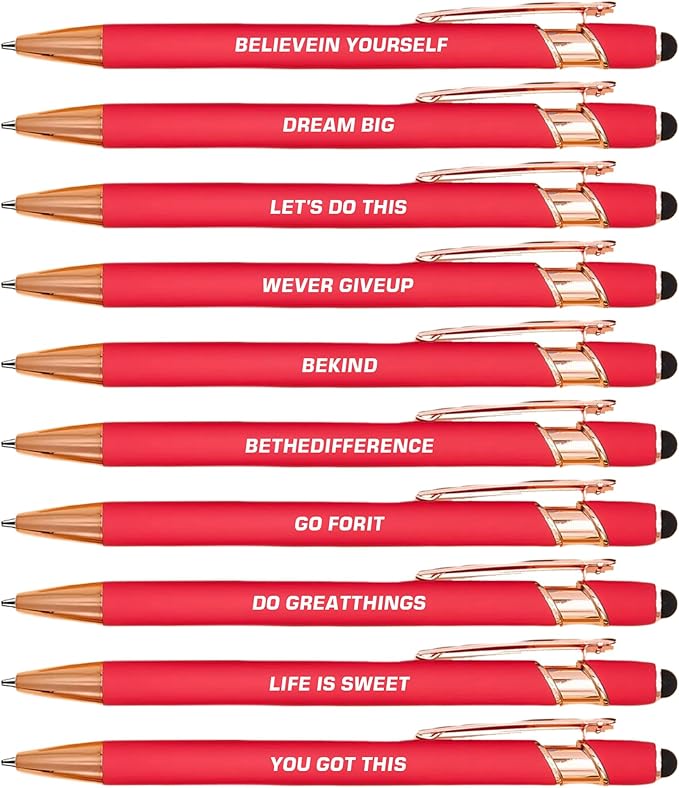 CRME 10pcs Funny Nurse Pens Set Engraving unusual Inspirational Quotes Pens Nice Pen Body has Rubber Coating Comfortable to Hold for Daily and Office Use Inspirational Gifts for Women