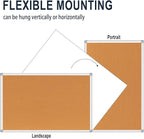 Cork Bulletin Board, Bulletin-Boards, Notes Board, Memo Board, 18 x 24inch, Silver Aluminum Frame