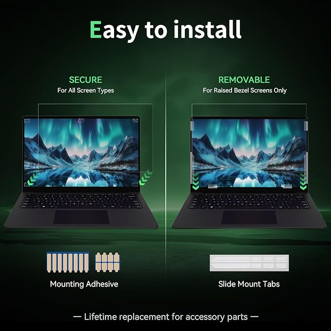 Laptop Privacy Screen 16 Inch, Laptop Screen Privacy Shield 16:10 Aspect Ratio Anti-Glare Blue Light Computer Monitor Protector,Removable 16in Filter for Lenovo HP Dell Acer Asus Thinkpad Envy Xps