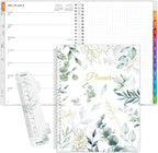 SUNEE 2026 Planner, Weekly and Monthly Calendar Planner, January 2026-December 2026, Daily Agenda with Tabs, Note Pages, Spiral Binding, 8.5"x11", Leaf