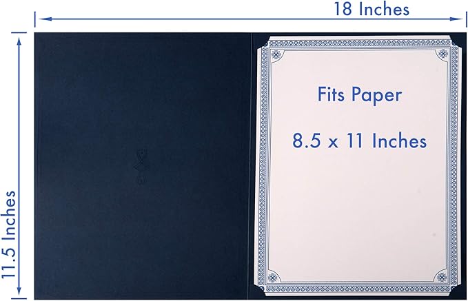 Certificate Holders, 25-Pack Certificate Covers for Letter Size 8.5 x 11 Inch Paper, Certificate Folders, Navy, 9 x 11.5 Inches