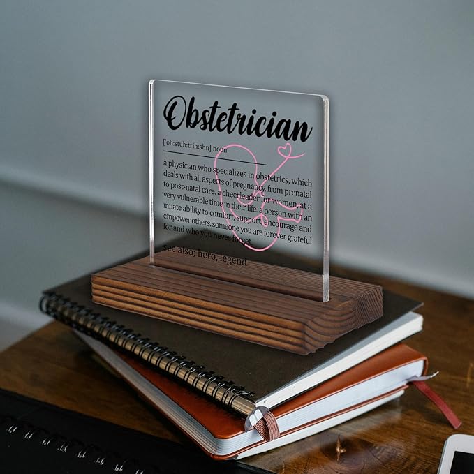 Obstetrician Appreciation Gift for Women’s Healthcare Providers, Thank You Desk Decor Sign for OB Doctors, Pregnancy Care Recognition Plaque PA065