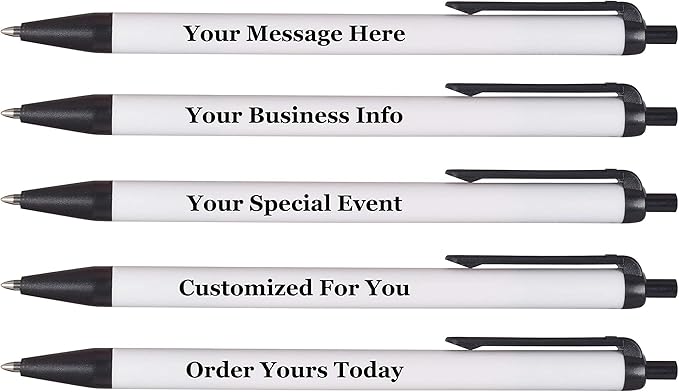 RevMark Personalized Ballpoint Pen, Custom Printed Name, Business or Event Information, Timeless Advertising, USA Made Pens, Promotional Marketing, Smooth Black Ink, Bulk Pack (Black,250 Ct.)