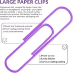 Jumbo Paper Clips, 2 Inch Large Paper Clip, 100 pcs Paperclips (Jumbo, Purple)