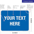 Personalized Custom Blue Background Customize for Office, Business, Workplace, Home, Airbnb, Delivery Sign, 18x24 Inches, 3M EGP Reflective .080 Aluminum, Fade Resistant, Made in USA by Sigo Signs