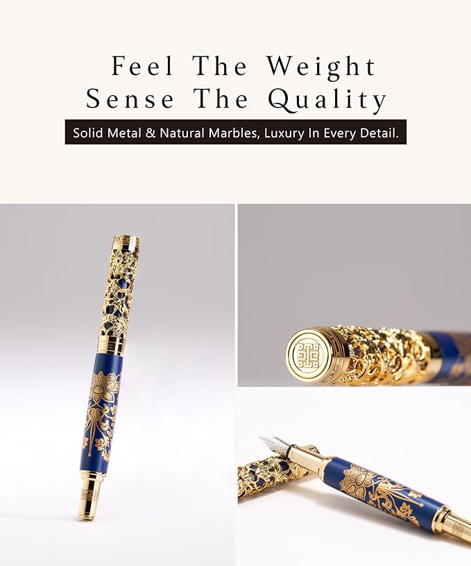 ARTEX Luxury Fountain Pen - Museum Art Collections - Crafting Timeless Beauty - the Best Gift & Office Desk Decor, German SCHMIDT Fine Nib, Solid Metal