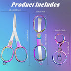 2 PCS Stainless Steel Mini Folding Scissors, Safety Pocket-Sized Multipurpose Scissors with Keychains for Travel, Home, Office, Crafts, Sewing & Nurse Accessories (Colored)