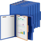 Skyygemm 12 Pcs Classification Folders Letter Size, 1 Divider Pressboard File Folder with Fasteners, Expanding File Organizer Bulk for School Teachers, Office Employee, Coworker, Staff (Dark Blue)