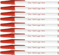 SyPen Personalized Stick Pens With your Custom Logo or Text-500 Pack Bulk-for Businesses, Parties, and Events, Custom Printed Slim Ballpoint Pens with Cap, Red, Black Ink