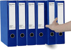 URbantin 6 Pack Foldable Plastic Box Files A4 with Metal Clip,65mm Spine,Document Archive Folders for Office（Blue）