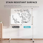 Neatsure Large Rolling Whiteboard on Wheels, 48" x 36" Double-Sided Mobile White Board with Stand, 4' x 3' Portable Standing Magnetic Dry Erase Board Easel for Home Office Classroom School, Silver