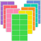 240 PCS Colored Labels Stickers 3 x 2 Inch Rectangular Moving Labels 8 Colors Large Color Coding Labels - Light Color