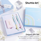 Shuttle Art 4 in 1 Multicolor Pen, 2 Pack Retractable Ballpoint Pens with 1.0mm Black Blue Red Ink and 0.5mm Mechanical Pencil, Multifunction Pens Fresh Style Gift Set for Writing School Office Home