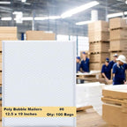 iMBAPrice 12.5x19 Inch White Poly Bubble Mailers #6, 100-Pack Extra Large Padded Envelopes, Self-Seal Polybubble Shipping Bags for Mailing & Packaging