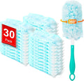 KeFanta Heavy Duty Duster Refills for Swiffer Duster, 30 Count MultiSurface 360° Duster Refills with 1 Handle, 4X Microfibers Disposable Dusters for Cleaning Home Blinds Fans Corners, Unscented