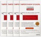 ChtepTamper 100 Pieces Total Transfer Tamper-Evident Stickers Security Labels Great for Goods Shipping,Exchange of Agency Files, Privacy Protection or More(Serial Number 0.8 * 2.4inches Red)