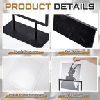 Zhengmy 2 Pcs Tabletop Sign Holder with Flat Base 11" x 8.5" Double Sided Countertop Sign Holder Vertical Desktop Display Stand Metal Poster Display Stand for Office Store Restaurant Hotels, Black