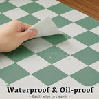 Ohocut Checkered Desk Mat, Large Cute Aesthetic Retro PU Leather Computer Laptop Desk Mat, Non-Slip Waterproof Mouse Keyboard Pad, Desk Writing Mat for Work/Home (Sage, 31.5" x 15.7")