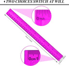 7PCS Clear Ruler, 12 Inch Plastic Rulers for School, Home, or Office, Clear Plastic Rulers, Assorted Colors.