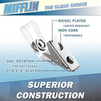 Mifflin-USA Horizontal No Zip Card Protector with Metal Clip and Vinyl Straps (Clear, 4x3 Inch, 100 Pack), Quick Load PVC ID Name Badge with Clips