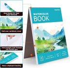 Hapikalor 2-Pack 9"x12"Watercolor Paper Pad, Bulk School Supplies for Kids, Teacher Classroom Must Have, Art Watercolor Paper, Arts & Crafts, Watercolor Pad for Finger Paint, Watercolor Pens, Teal