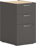HON MOD Office Storage Drawers Pedestal Stand, Under Desk Organizers and Storage, Includes Two Box Drawers, One File Drawer, 15" W Pedestal for Office Spaces, Home Offices, Slate Teak