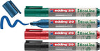 edding 29 Ecoline whiteboardmarker set - zwart, rood, blauw, groen - 4 whiteboardstiften - beitelpunt 1 - 5 mm - boardmarker uitwisbaar - voor whiteboard, flipchart, prikbord, memobord - navulbaar