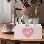 URLLUAE Preppy Pink Heart Aura Inspirational Wooden Pen Pencil Holder for Office Desk Accessories, Trust the Process Spiritual Positive Makeup Brush Toothbrush Holder Organizer