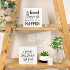 3 PCS Inspirational Wooden Box Signs for Home, Office, Desk Decor, Motivational Affirmations with Rustic Design for Living Room, Bedroom, Kitchen
