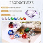 PATIKIL 8 Pcs Diamond Crystal Paperweight, 30mm / 1.18 Inch Crystal Paperweight Paper Weight for Home Office Desktop Table Decor Wedding Party Jewelry Ornaments, Multicolor