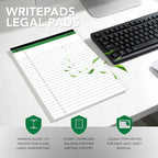 KAISA White Legal Pads Writing Pads Recycled Paper 5"x8" Narrow Ruled Lined Paper Small Legal pad Perforated 50 sheets Hard Back Notepads Writing Tablet For Office Supplies Study (White 12pads)