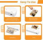 VUSIGN Laminator Machine, 9 Inch Laminators with 40 Laminating Sheets, 2 Roller System Thermal Laminator with Paper Trimmer & Corner Rounder, Laminator Kit for Home Office School and Class, White