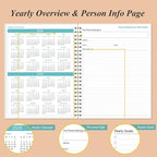 2026-2027 Planner - Weekly & Monthly Planner from January 2026 - June 2027, Planner 2026-2027 with Elastic Closure, Inner Pocket, 8.5" x 11", Rose Leaf