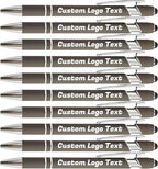 HEYZARDA Personalized Pens with Name Text Logo Custom Ballpoint Pen for Business Office Events with Stylus for Touchscreen 10 Pcs Grey