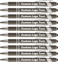 HEYZARDA Personalized Pens with Name Text Logo Custom Ballpoint Pen for Business Office Events with Stylus for Touchscreen 20 Pcs Grey