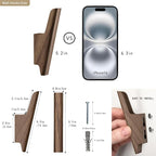 FCOWK Wood Wall Hooks 4 Pack Coat Hooks Wall Mount Walnut Wooden Hooks for Hanging Hat, Bag, Backpack, Rustic Coat Hooks for Wall, Wood Towel Hooks for Bathrooms and Entryway Hooks (Walnut, Light)