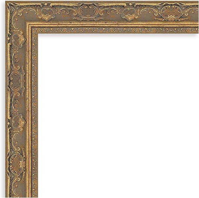 Amanti Art White Cork Board for Wall, 16x34 Vision Board with Gold Frame, Medium Corkboard Office Decor for Home Organization, Traditional Corkboard Pinboard to Display Items for Home Organization