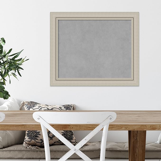 Amanti Art Silver Framed Magnetic Board 20x24 Small Vision Board for use with Magnets, 100% Metal Sheet to Display Items as Office Decor or for Home Organization in mudroom, Kitchen or Kids Room
