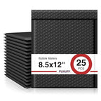 Fuxury Bubble Mailer, 8.5x12 Inch 25 Pack Self-Seal Adhesive Padded Envelopes Usable Size 8.5x11 Inch, Water Resistant Shipping Bags for Mailing,Packaging,Small Business,Shipping,Black #2