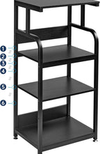 Fannova Printer Stand with Adjustable Shelf, 4 Tier Large Tall Printer Table with Wheels for Home Office Storage and Organization, Rolling Stand Cart for Computer Tower CPU Shredder, Black