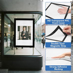 NUITPY 5 Pack Magnetic Sign Holder, 8.5in x 11in Self Adhesive Wall Mount Magnetic Document Holder, Magnetism Border Sign Holder with Transparent PVC Front Cover